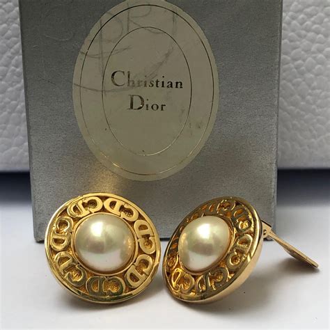 front and back pearl earrings dior|vintage dior pearl earrings.